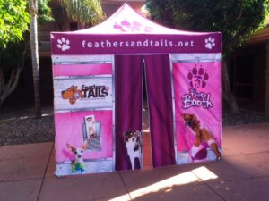 custom pop up tents - feathers and tails 01
