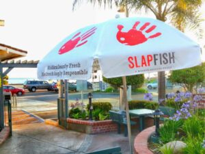 SlapFish printed patio umbrellas