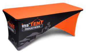 printed cross over stretch table cover