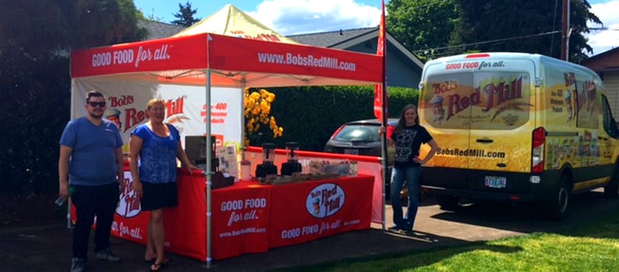 custom branded pop up tents - Bob's Red Mill