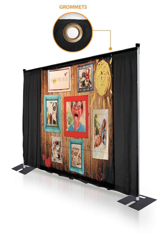 tradeshow drapes with grommets