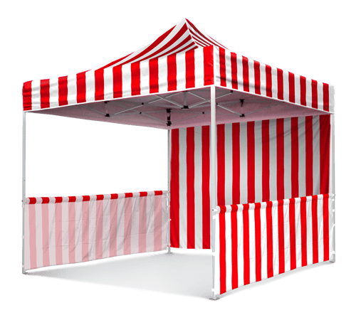 red and white stripe waterproof canopy