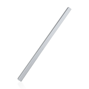 A sleek, silver V4 Lite Canopy Frame Lower Peak Pole - Part #3 with a smooth surface, positioned at a diagonal angle against a plain white background.