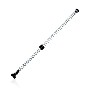 A sleek V5 Canopy Frame - Mast Spring - Part #4 set against a black background. This part showcases a series of small, round, crystal-like beads arranged in a symmetrical spiral pattern, lending it a visually striking and elegant appearance.