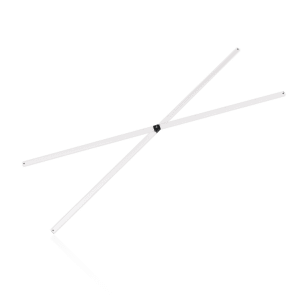 The V4 Steel Canopy Frame - Frame Truss - Part #7 consists of two long, thin, white rods that intersect at an angle, joined at a central black point against a plain background.