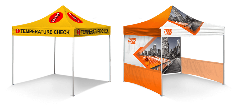 Employee Testing Printed Tents