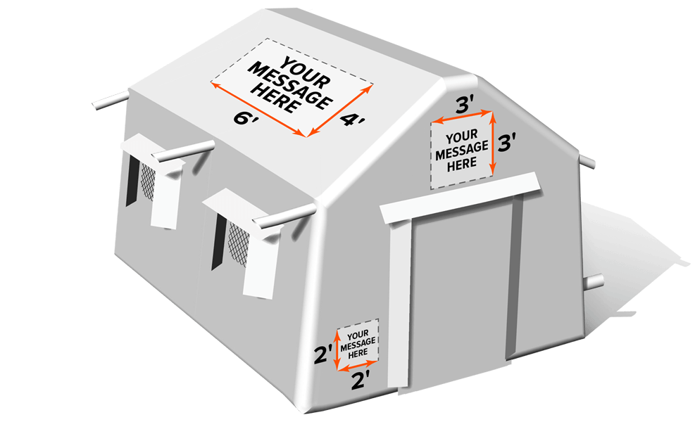 custom printed inflatable decontamination tents