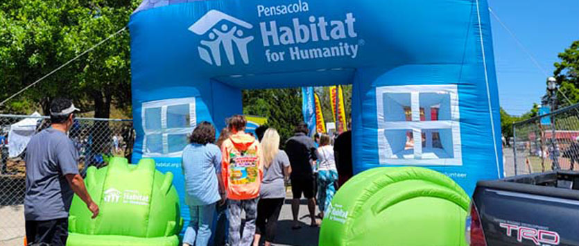 Inflatable Big Blue House from Instent Habitat for Humanity Pensacola