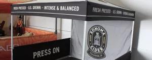 custom printed market tent with wall