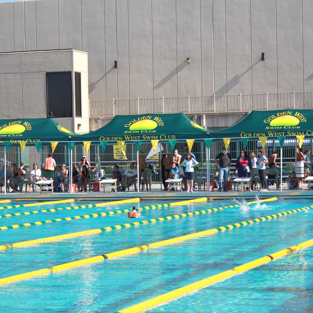 Swim team custom tent