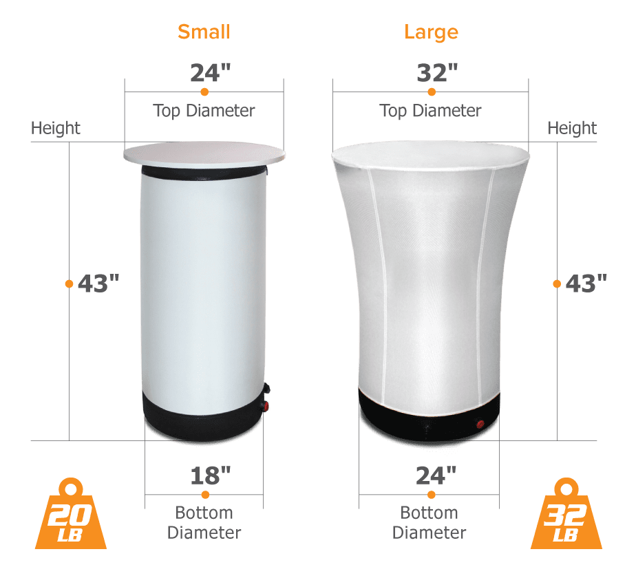 inflatable counters dimension