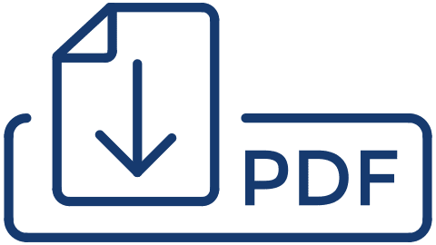 Icon depicting a paper with a downward arrow and the letters PDF next to it, resembling a blueprint for setting up your 10 x 10 pop up canopy tent, indicating a PDF download option.