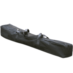 A durable, long black carrying case with handles, perfect for storing or transporting a 10 x 10 pop up canopy tent. Its rectangular shape ensures your gear is well-protected.