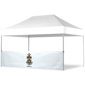 A white canopy tent with an attached lower banner featuring the Boy Scouts of America anchor and eagle emblem and the website seaScout.org beneath the logo.