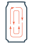 A simple illustration of an upright, partially open door with a dark blue frame and a solid orange-red door panel, shown in a minimal, flat design style.